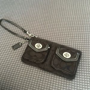 Coach Black Wristlet Canvas with Pockets